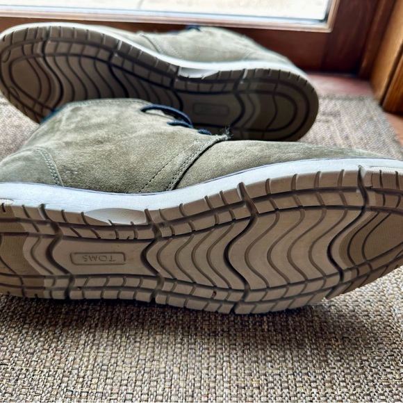 TOMS Navi Mens Green Nubuck Lace Up Chukka Boots - Size 11.5M Olive Green - Picture 10 of 16